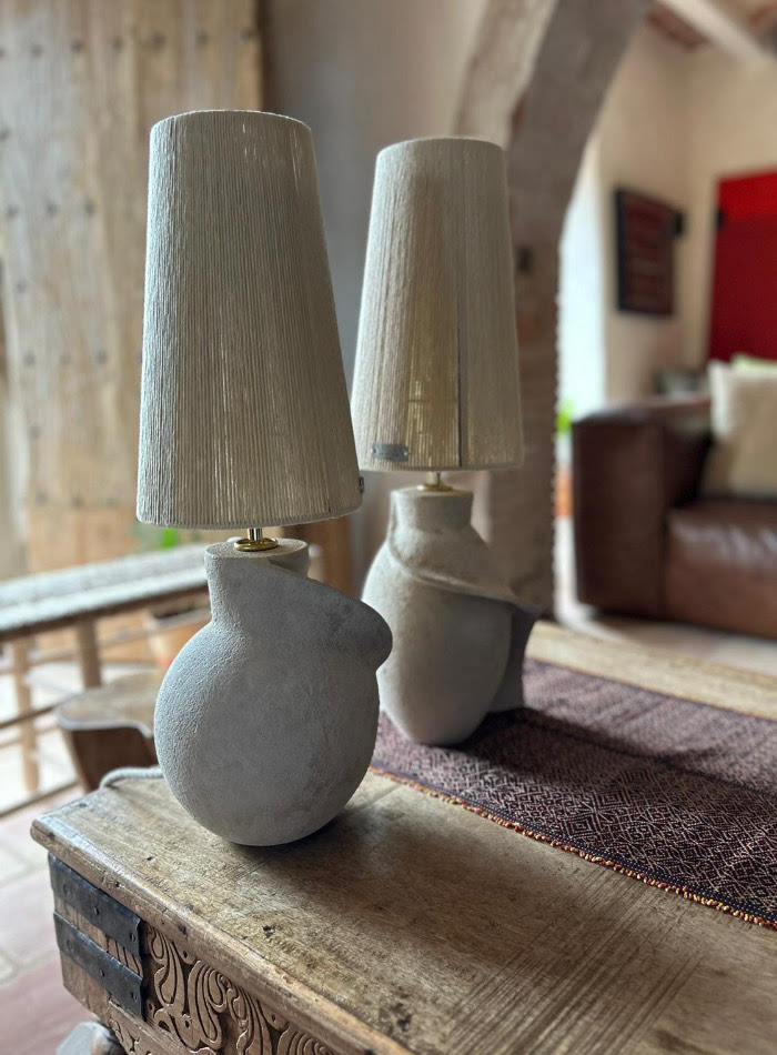 Pantallas para ámparas cerámica, colaboración Lab Des Sens Atelier