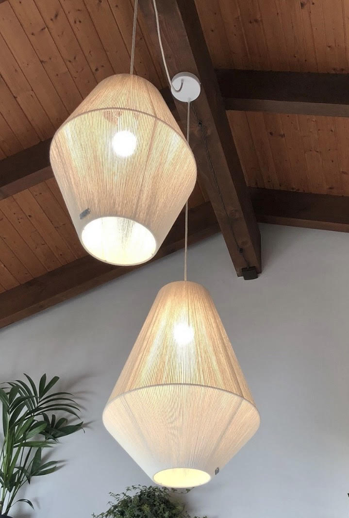 Lámparas colgantes en algodón orgánico. Asturias